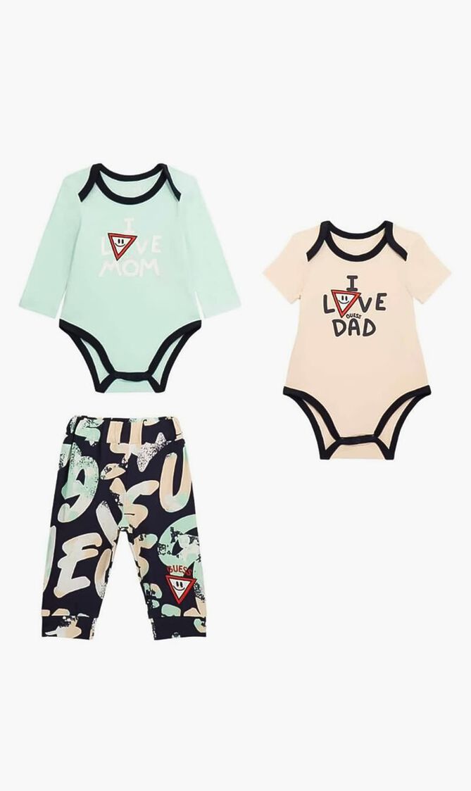 Bodysuit and Printed Pants 3 Piece Set