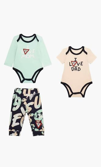 Bodysuit and Printed Pants 3 Piece Set