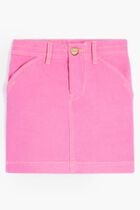 Contrast-Stitch Denim Mini Skirt