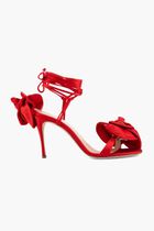 Satin Flower Detail High Heel Sandals