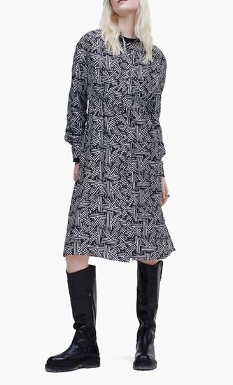 Printed Silk Shirt Dress