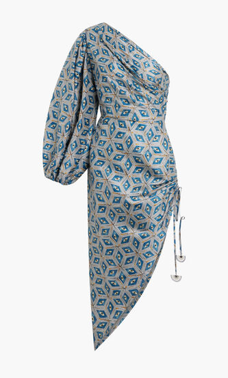 DRAPED ONE SHOULDER DRESS