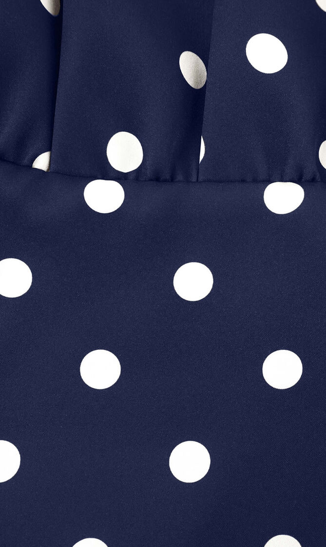 Polka Dot Satin Midi Dress
