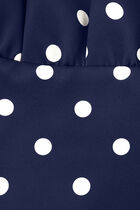 Polka Dot Satin Midi Dress