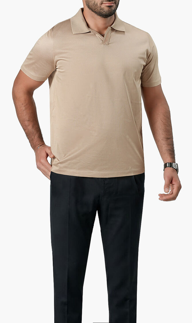 ANGELO KAHELERCERIZED TSHIRT DARK BEIGE VM 7022