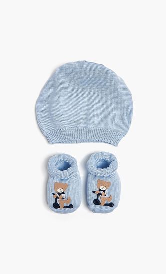 Scooter Bear Hat and Booties Set