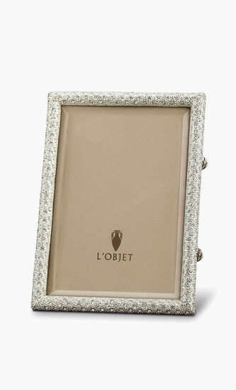 Rectangular Pave Platinum With White Crystals Picture Frame
