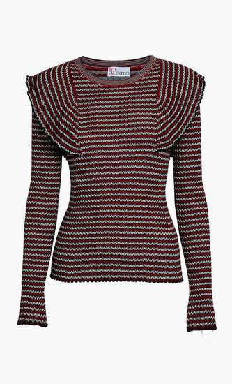 Striped Flounce Sweater