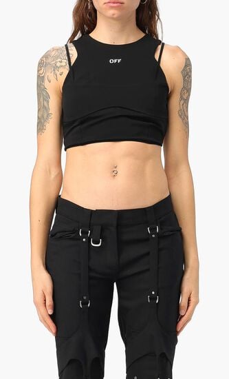 LACEUP HARNESS BRA BLACK WHITE