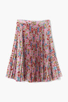Floral Swirl Print Pleated Skirt