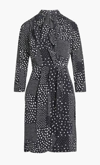 Multi Colored Polka Dot Silk Wrap Dress
