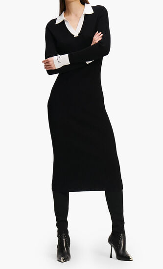 Long Sleeve Polo Knit Dress