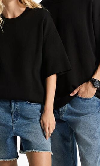 Cotton Short-Sleeve Sweater