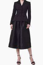 BLACK TAILORED MIDI DRESS