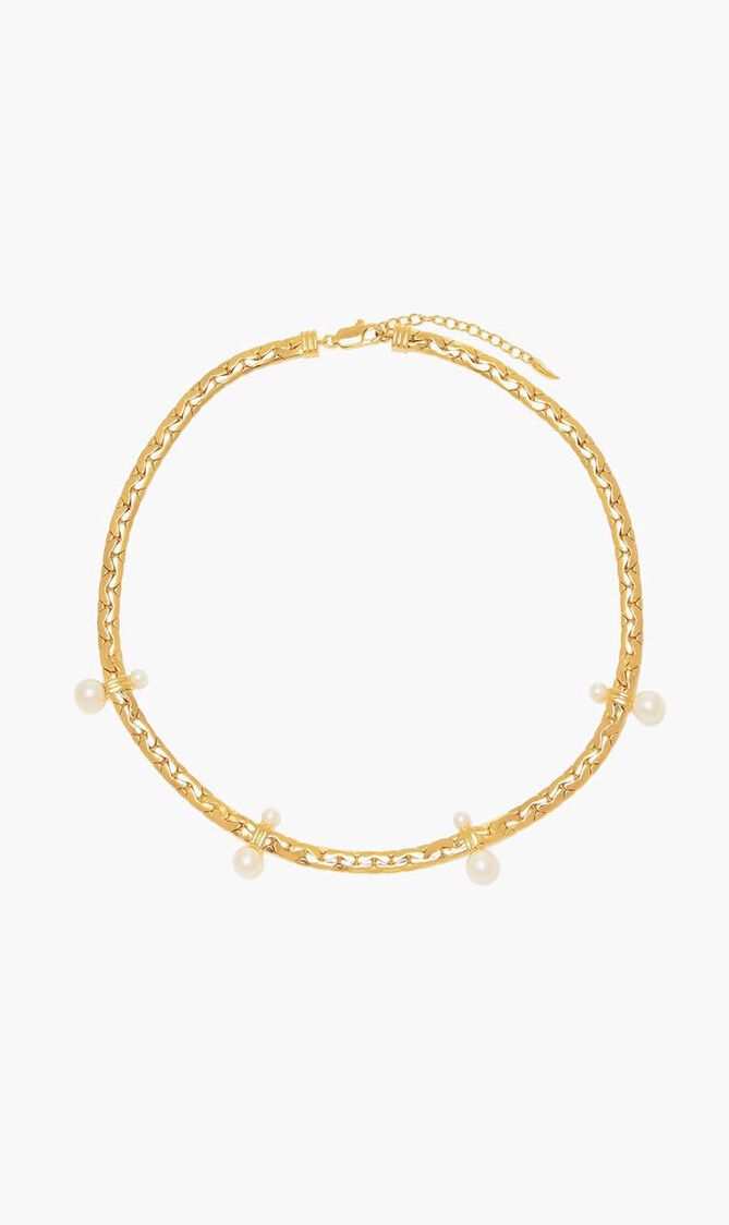 Floating Pearl Cobra Chain Choker