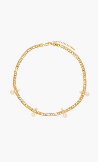 Floating Pearl Cobra Chain Choker