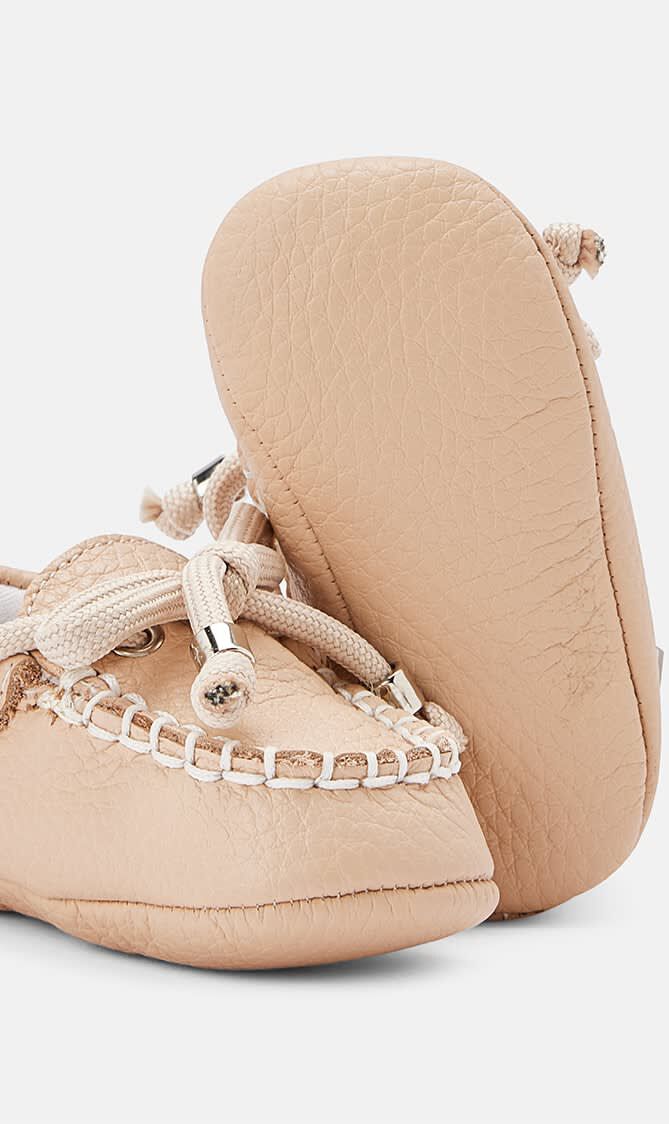 LACE UP PRINTED LEATHER LOAFERS