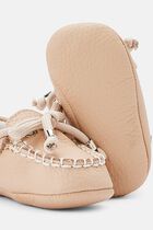 LACE UP PRINTED LEATHER LOAFERS