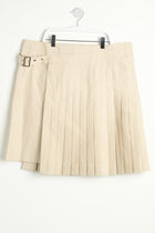 Plain Pleated Overlap Design Skirt