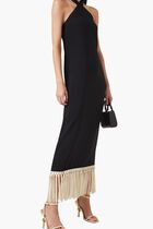 Nina Hand Tied Fringes Maxi Dress
