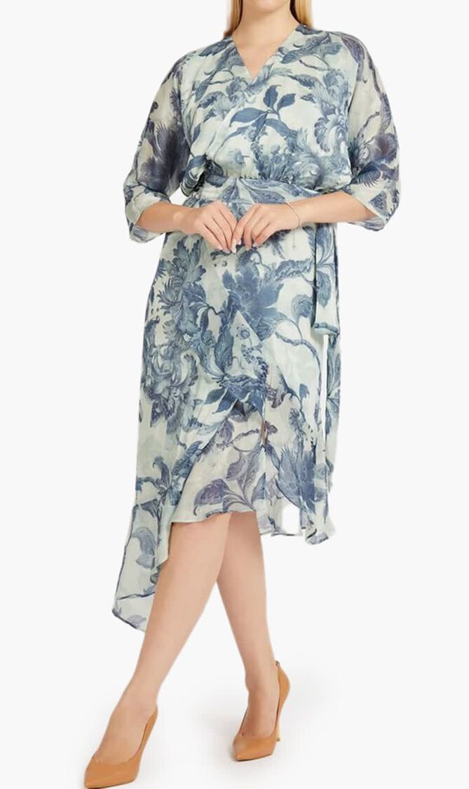 3 QTR SLV ENSLEY WRAP DRESS