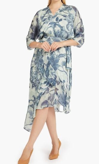 3 QTR SLV ENSLEY WRAP DRESS
