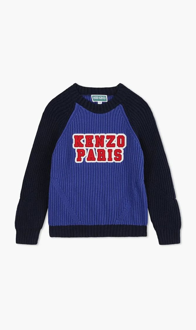 Logo Embroidered Colour Block Jumper