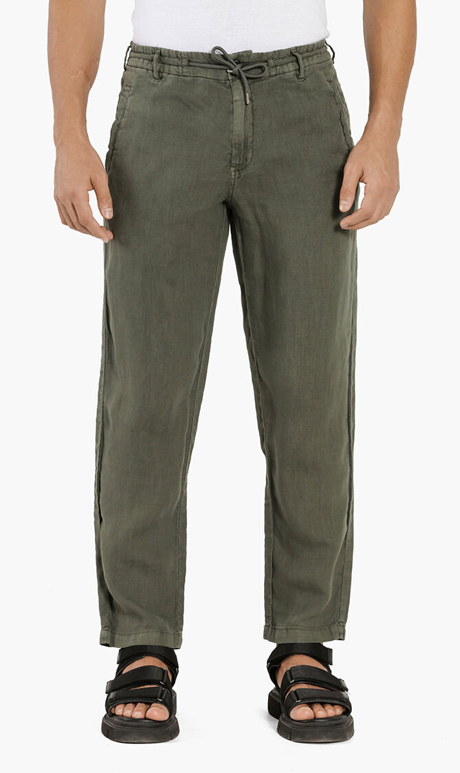 Linen Drawstring Waist Pants