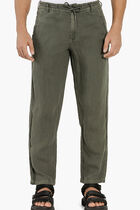 Linen Drawstring Waist Pants