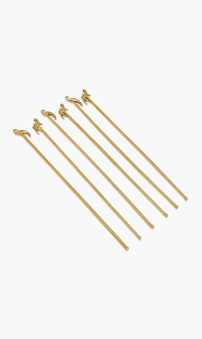 Sagar Swizzle Stir Gold Set Of 6