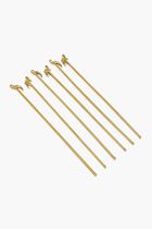 Sagar Swizzle Stir Gold Set Of 6
