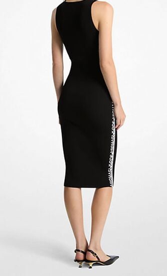 Stretch Knit Logo Tape Midi Tank Dress