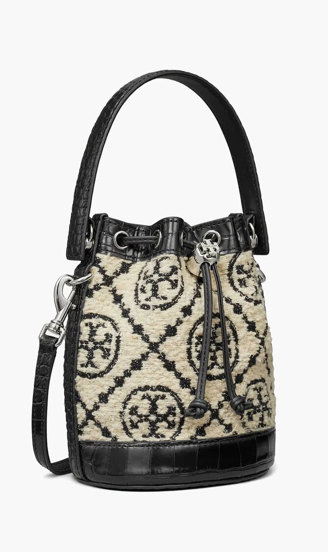T Monogram Boucle Mini Bucket Bag