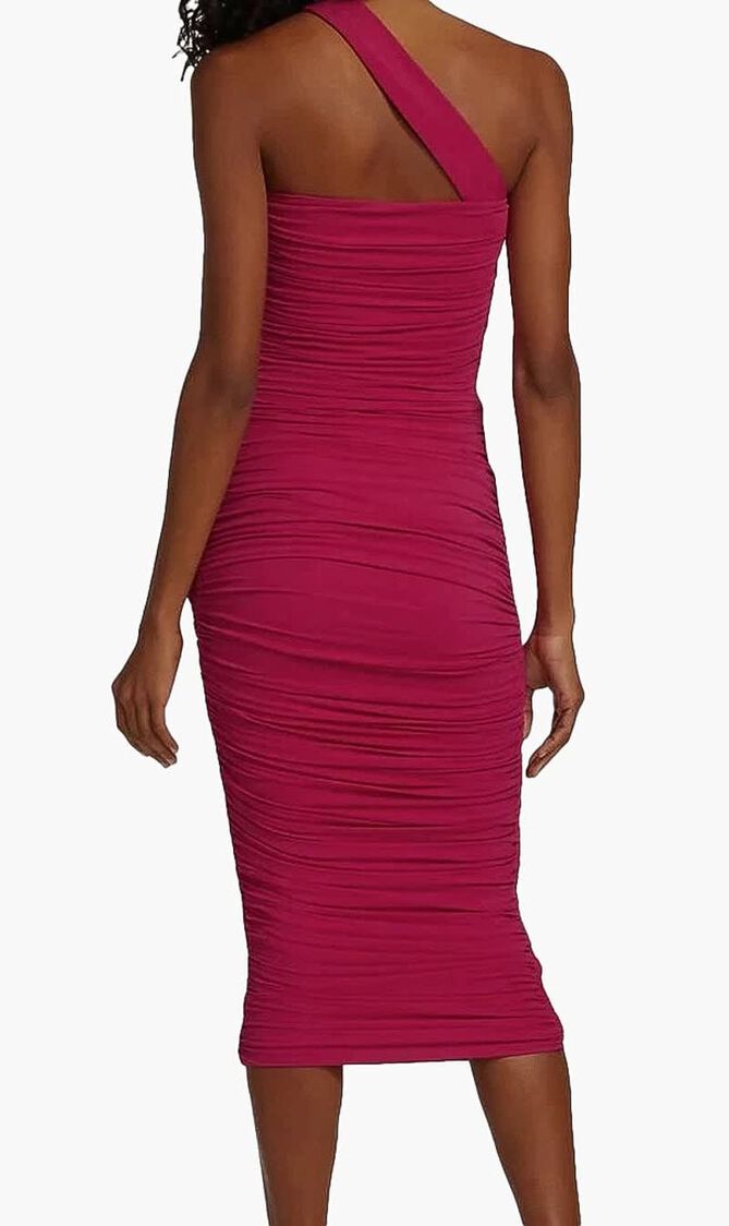 One-Shoulder Ruched Jersey Dress
