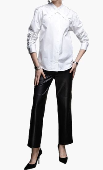POPLIN CROSS BELT SHIRT WHITE NO COLOR