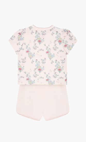 Floral Print T-Shirt and Shorts Set