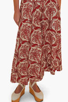 TROPICAL CAMEO OFF WHITE MIDI SKIRT