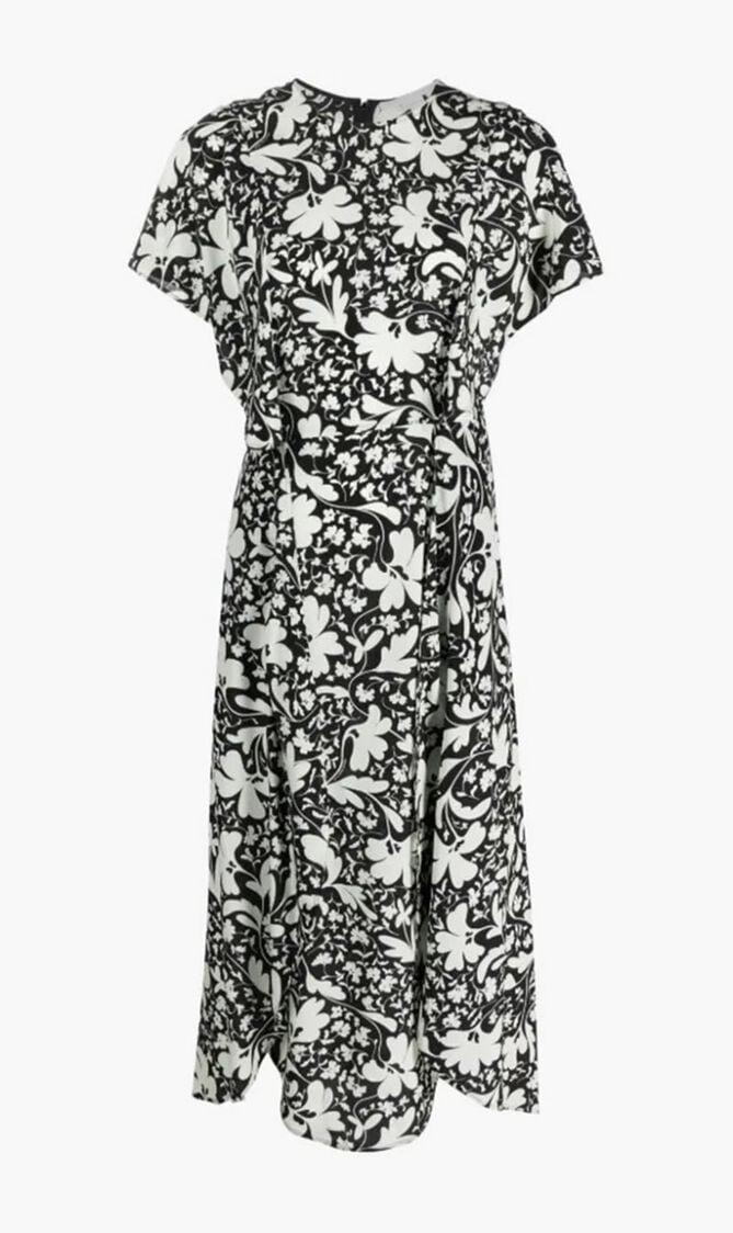 Floral Print Silk Dress