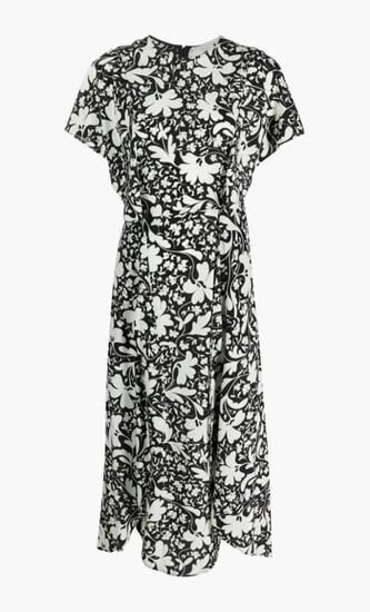 Floral Print Silk Dress