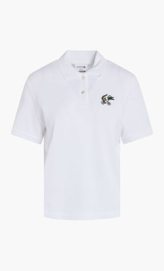 Lacoste X Netflix Crocodile Show Print Polo Shirt