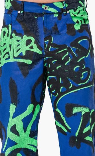 KLJ RELAXED GRAFFITI DENIM