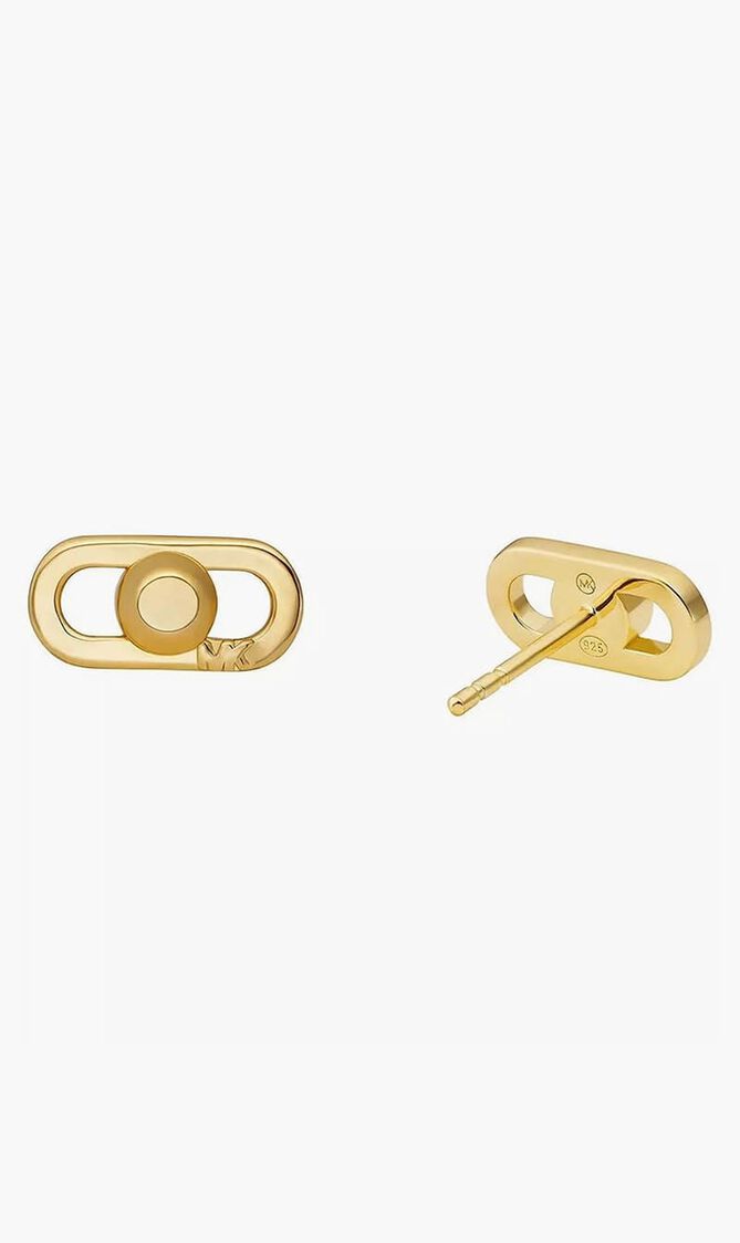 ASTOR LINK STUD EARRING GOLD STERLING