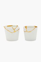 BRD SET TEAPOT TUMBLER CREAMER MUG KINTSUGI