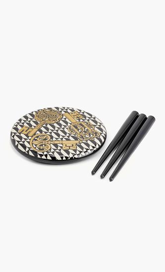 FST STOOL CHIAVI ORO E LOSANGHE BLACKWHITE