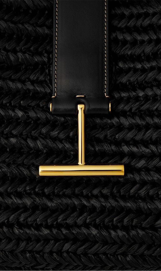 Tara Medium Raffia and Leather Tote.