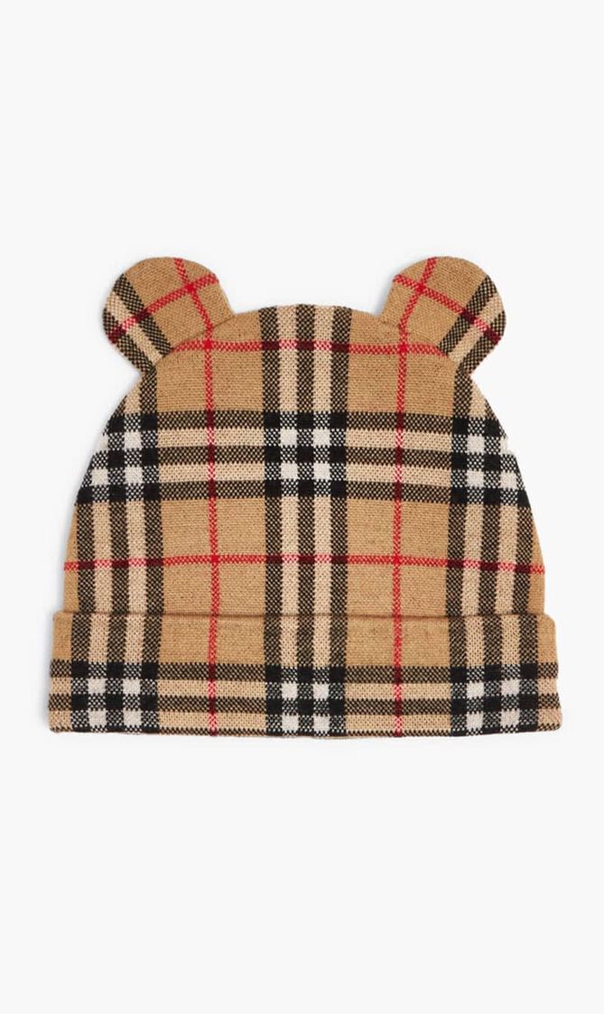 CHECK BEAR EARS HAT