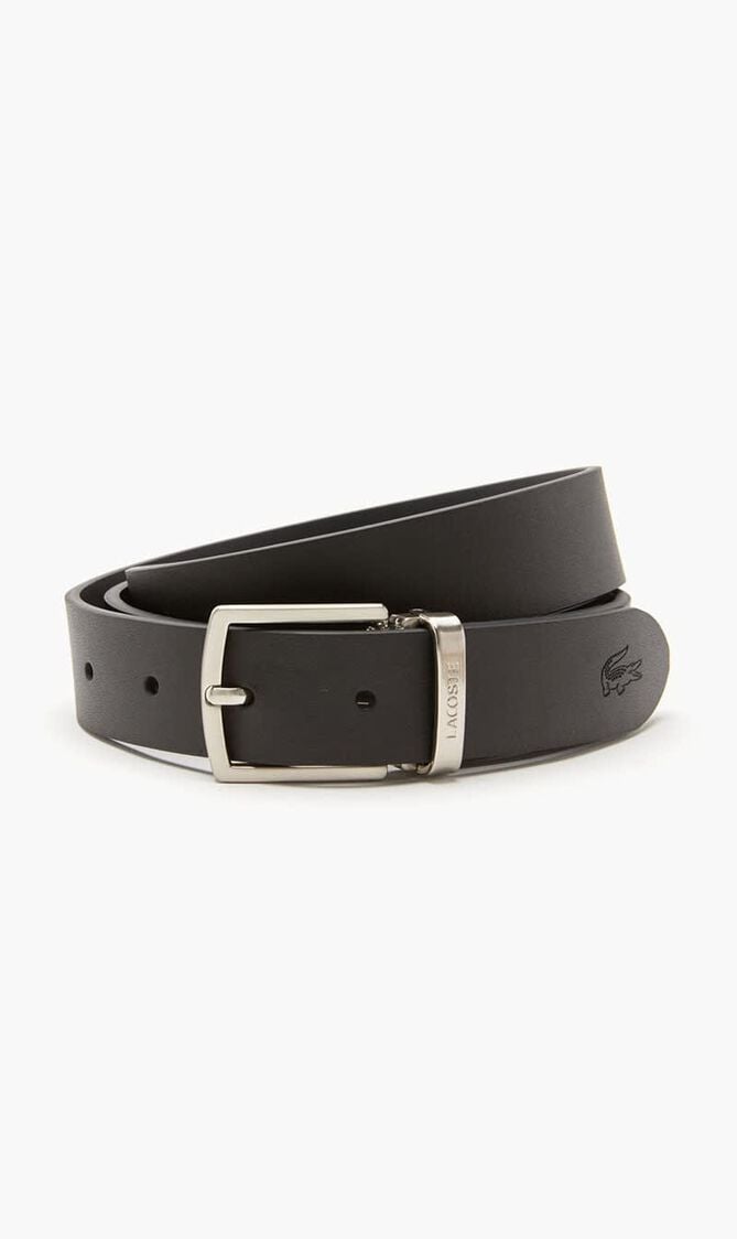 Men'S Lacoste Pin And Flat Buckle Belt Gift Set
