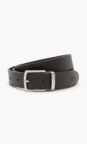 Men'S Lacoste Pin And Flat Buckle Belt Gift Set