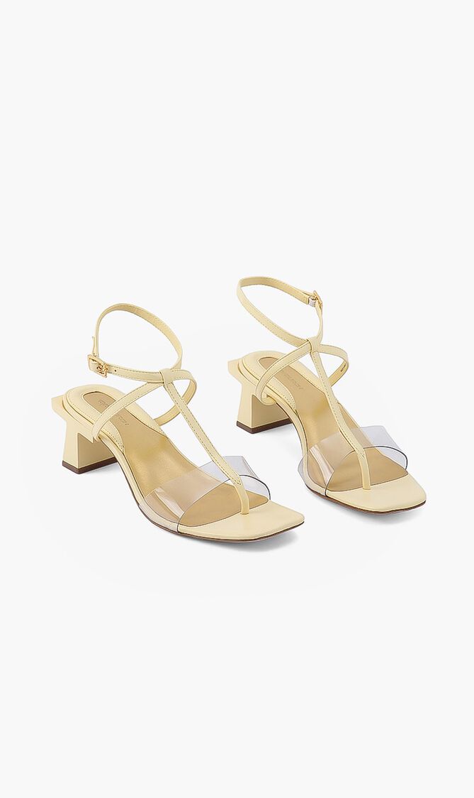 Strappy Lucite Heel Sandal