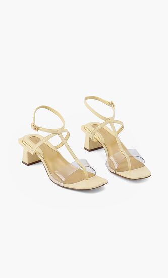 Strappy Lucite Heel Sandal